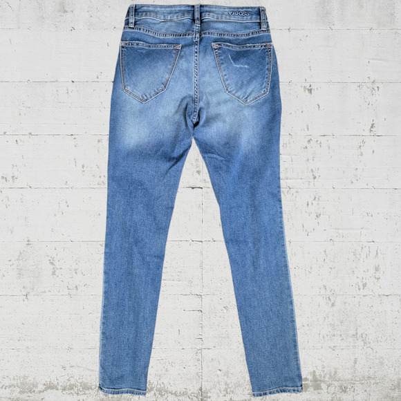 Vigoss Medium Wash Distressed Casual Edgy Thompson Tomboy Skinny Jeans Size 27 - Picture 7 of 7